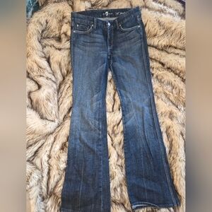 7 For All Mankind Dark Blue Flare Jeans